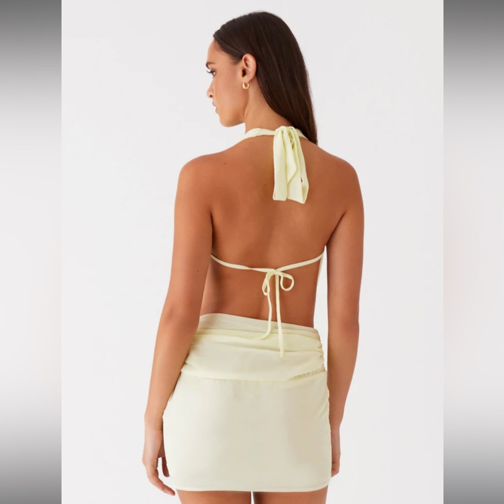 Peppermayo Pale Yellow Cowl Neck Mini Dress - Picture 3 of 3